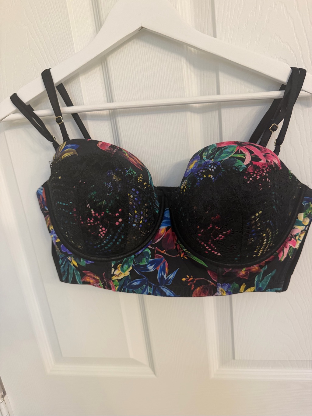 Cacique 40d Women’s Bra Floral And Lace Black